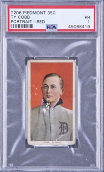 1909-11 T206 White Border Ty Cobb, Red Portrait – PSA PR 1